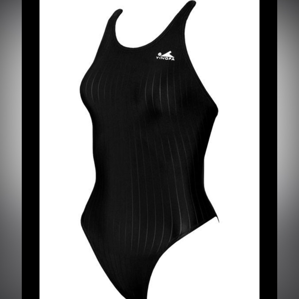 Yingfa Kid’s Stripe Aquaskin Swimsuit in Black
